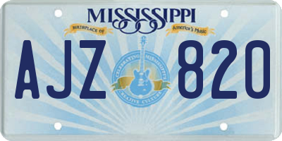 MS license plate AJZ820