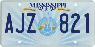 MS license plate AJZ821