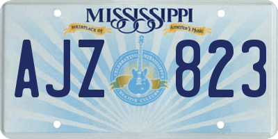 MS license plate AJZ823