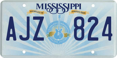 MS license plate AJZ824