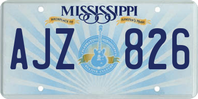 MS license plate AJZ826