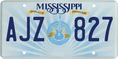 MS license plate AJZ827