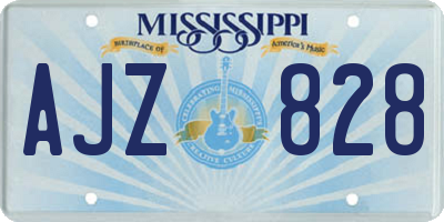 MS license plate AJZ828
