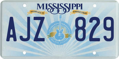 MS license plate AJZ829