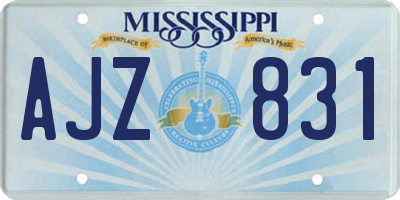MS license plate AJZ831