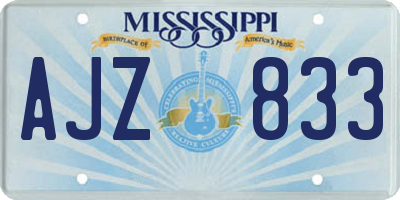 MS license plate AJZ833