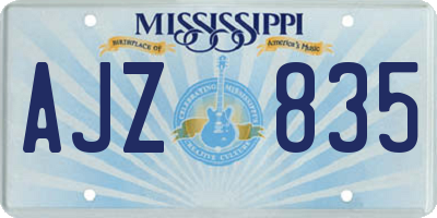 MS license plate AJZ835