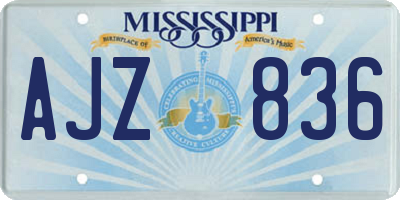 MS license plate AJZ836