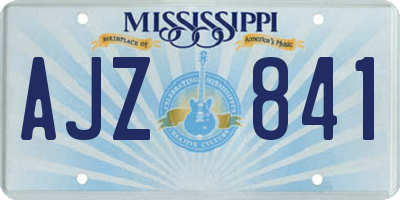 MS license plate AJZ841