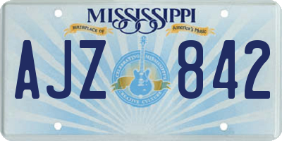 MS license plate AJZ842