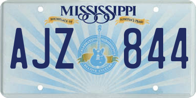 MS license plate AJZ844