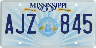MS license plate AJZ845
