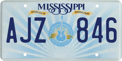 MS license plate AJZ846