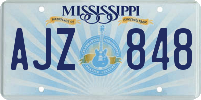 MS license plate AJZ848