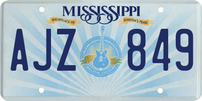 MS license plate AJZ849