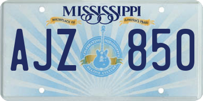MS license plate AJZ850