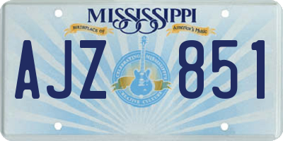 MS license plate AJZ851