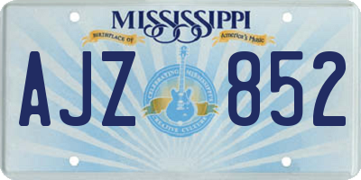 MS license plate AJZ852