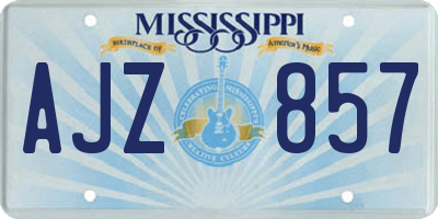 MS license plate AJZ857
