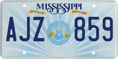 MS license plate AJZ859