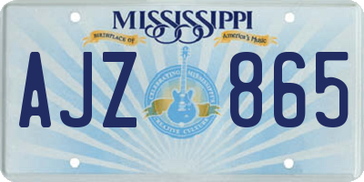 MS license plate AJZ865