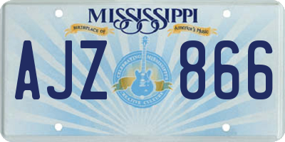 MS license plate AJZ866