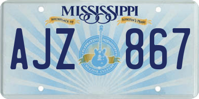 MS license plate AJZ867
