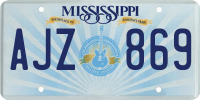 MS license plate AJZ869