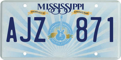 MS license plate AJZ871