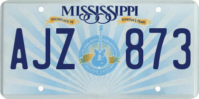 MS license plate AJZ873