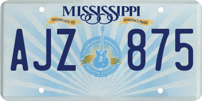 MS license plate AJZ875