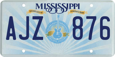 MS license plate AJZ876