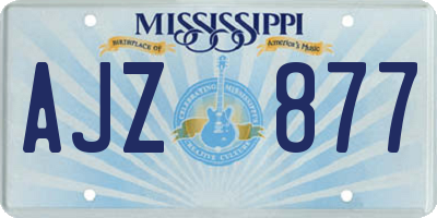 MS license plate AJZ877