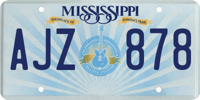 MS license plate AJZ878