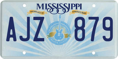 MS license plate AJZ879