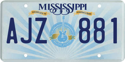 MS license plate AJZ881