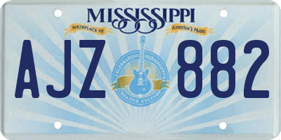MS license plate AJZ882