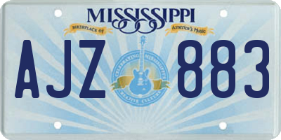 MS license plate AJZ883