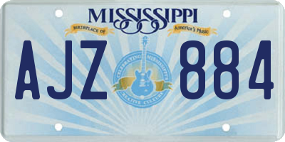MS license plate AJZ884