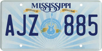 MS license plate AJZ885