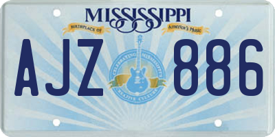 MS license plate AJZ886