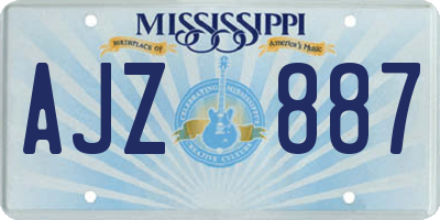 MS license plate AJZ887
