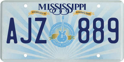 MS license plate AJZ889