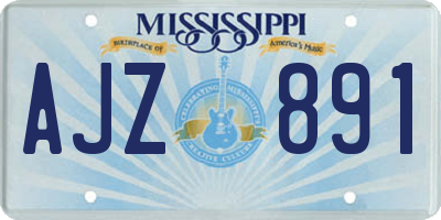 MS license plate AJZ891