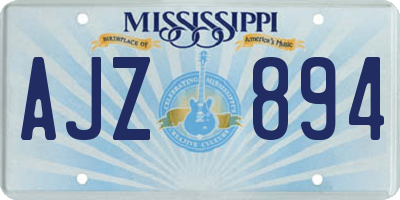 MS license plate AJZ894