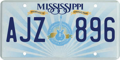 MS license plate AJZ896