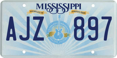 MS license plate AJZ897