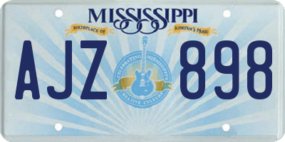 MS license plate AJZ898