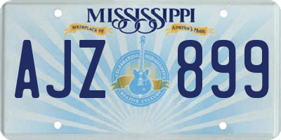 MS license plate AJZ899