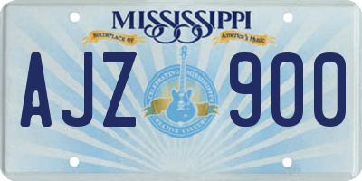 MS license plate AJZ900